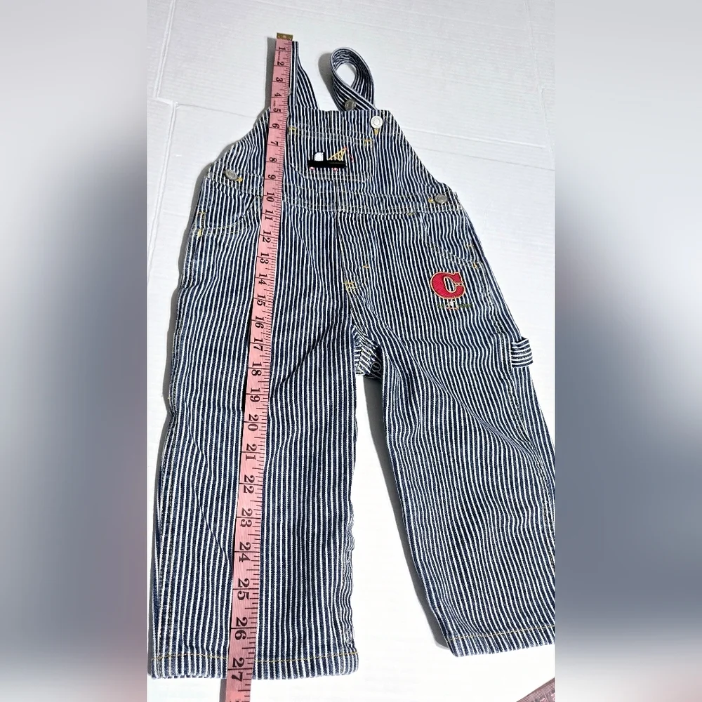 Carter’s Toddler Railroad Stripe Overalls Construction Truck Embroidered‎ 2T
